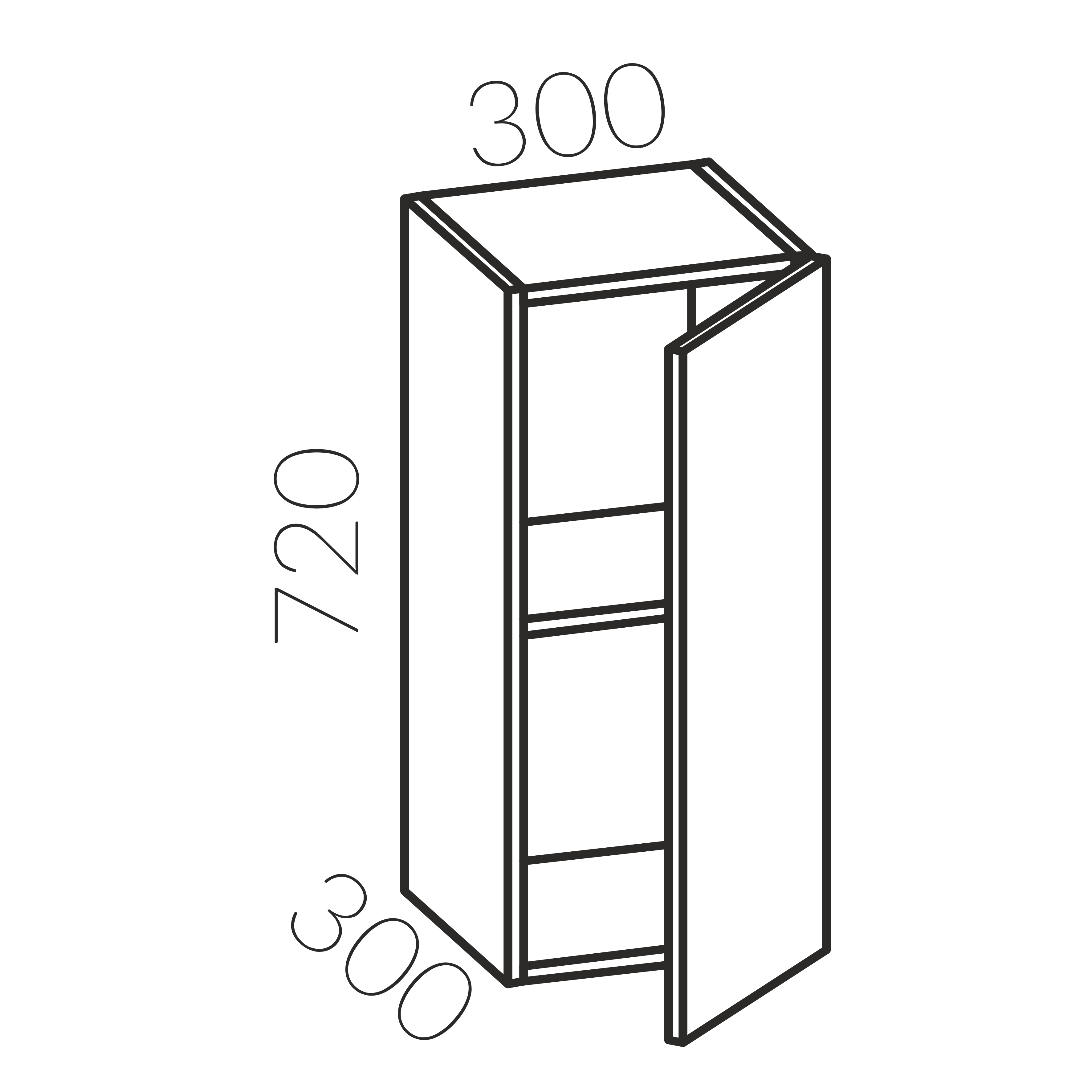 Шкаф навесной 300 (Бонита)