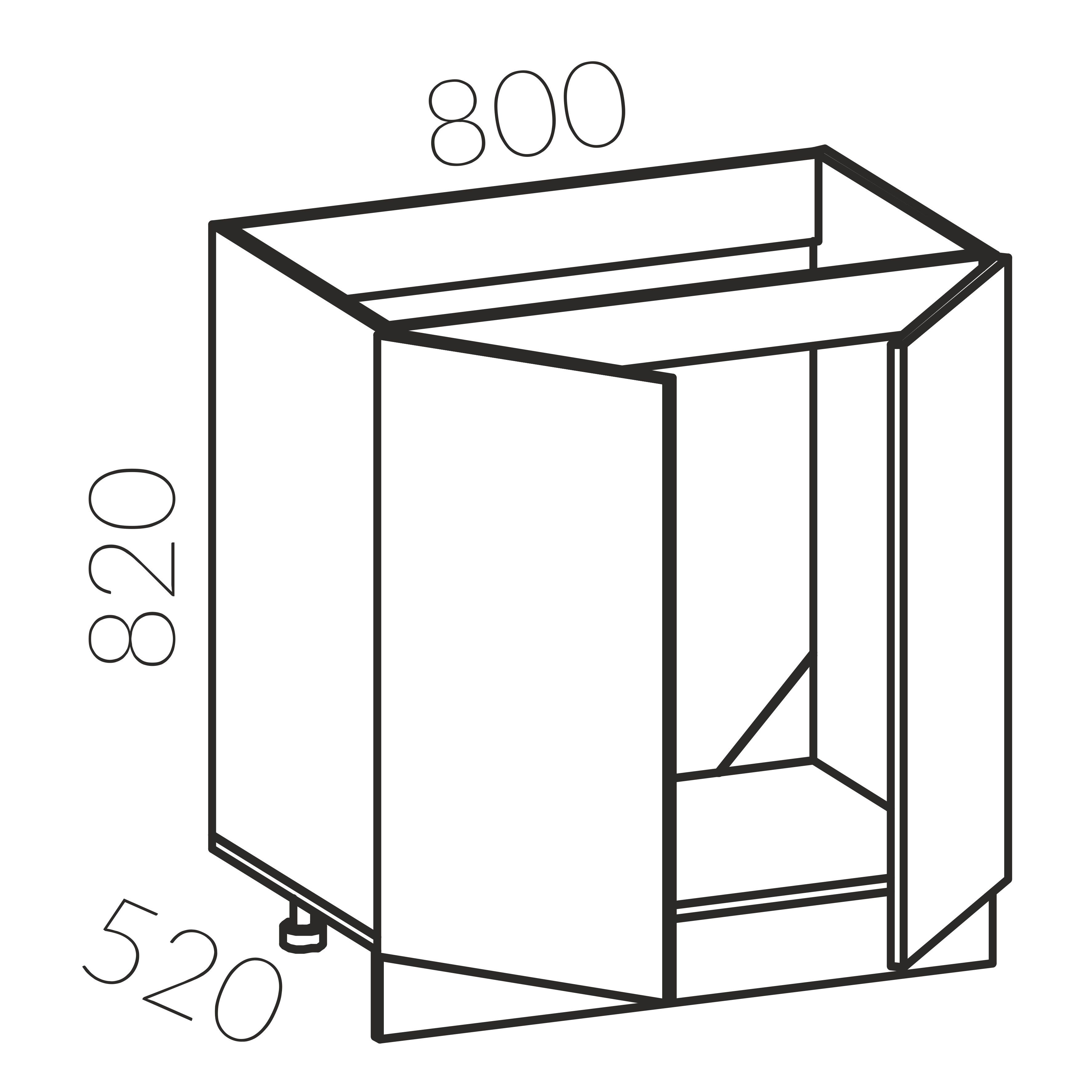 Тумба под мойку 800 (Кофе)