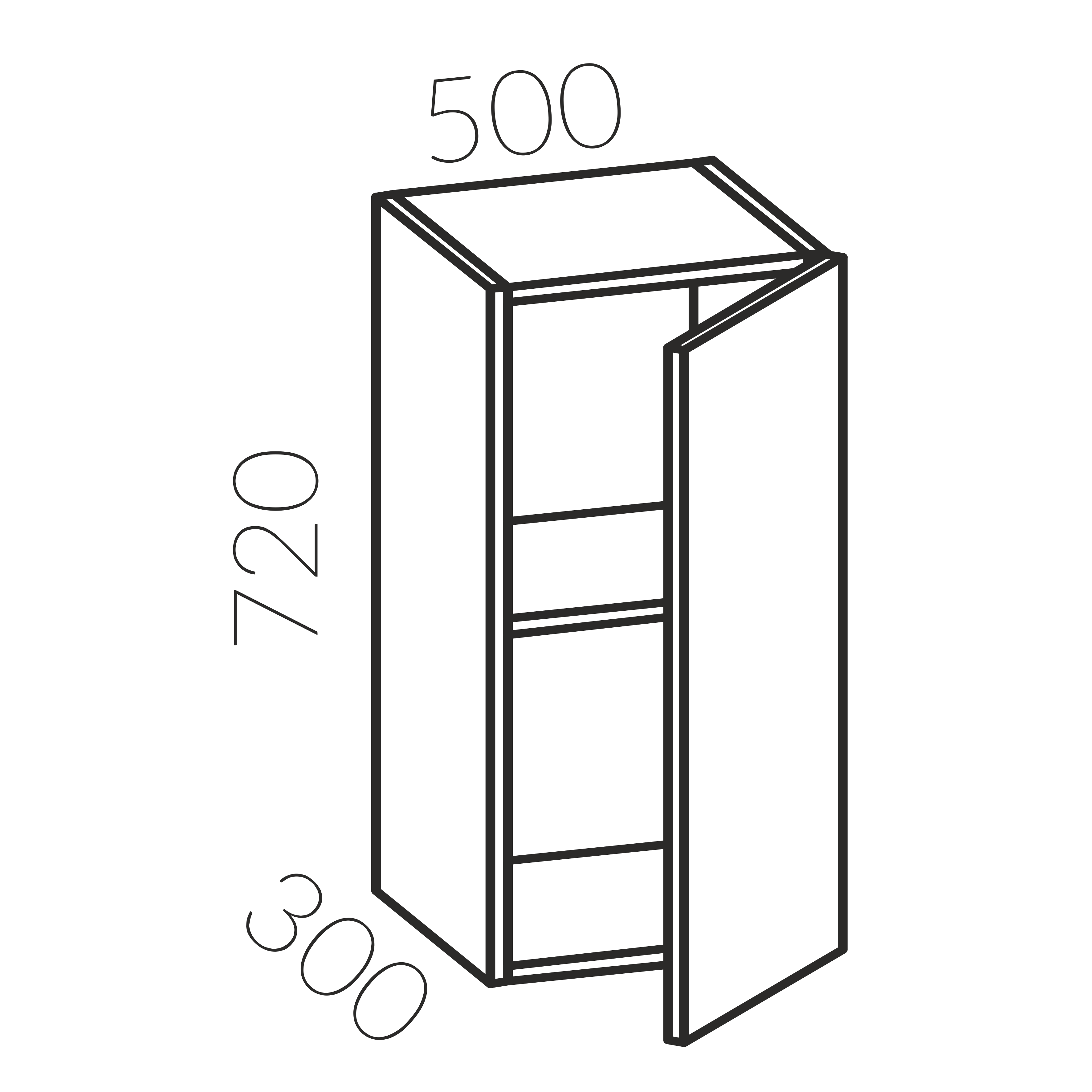 Шкаф навесной 500 (Бонита)