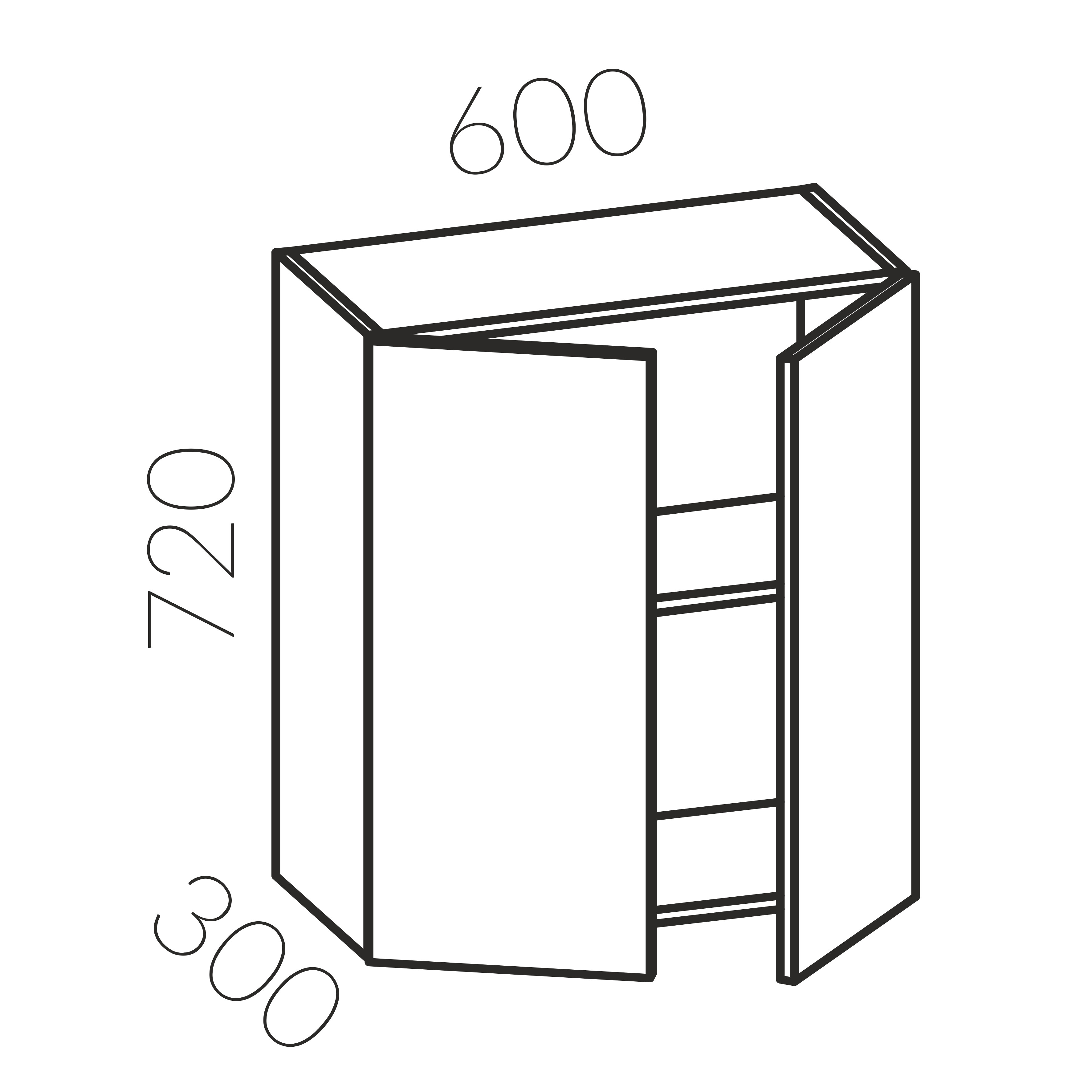 Шкаф навесной 600 (Бонита)