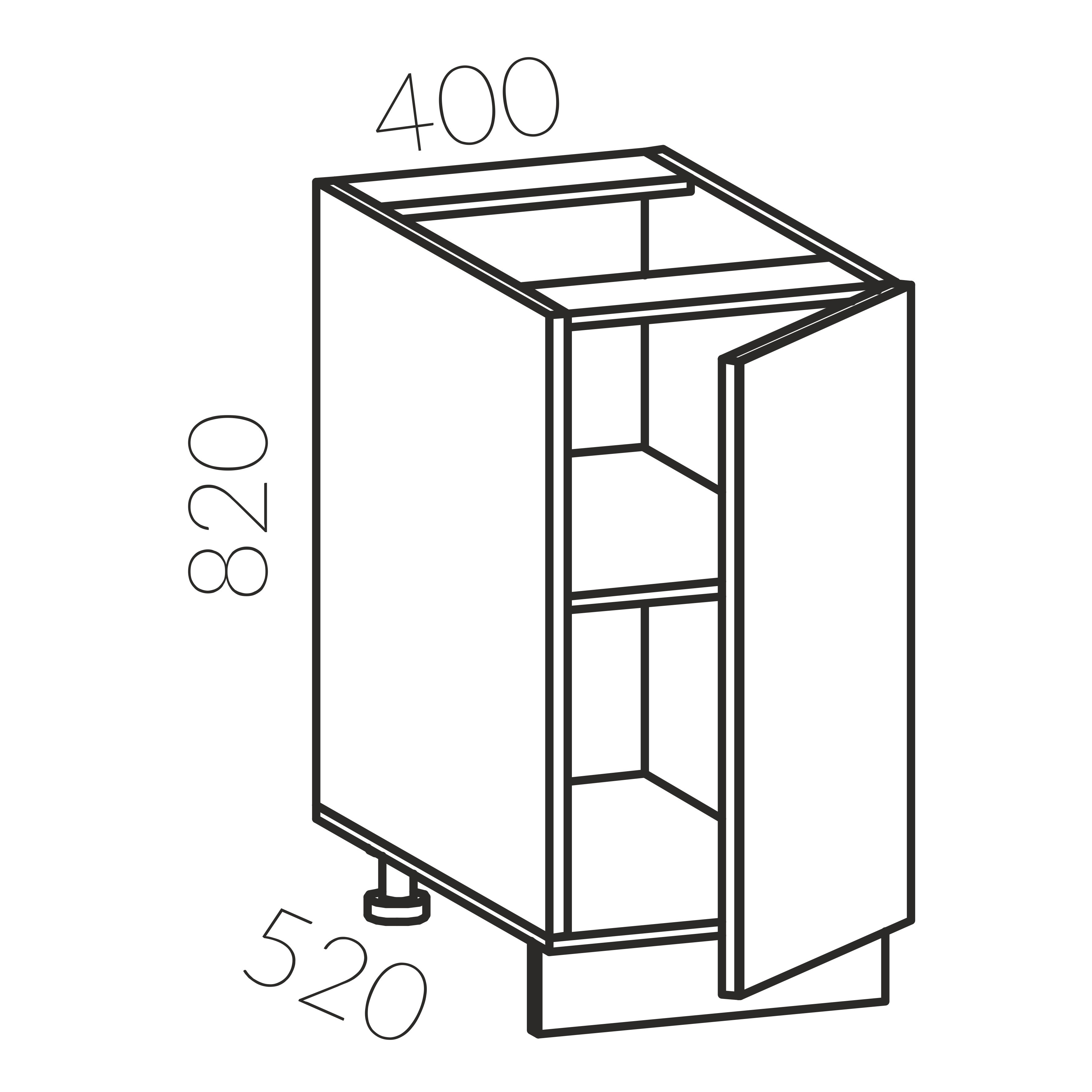 Тумба рабочая 400 (Мята)